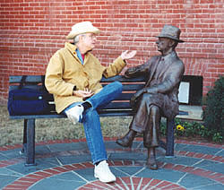 J.V. with William Faulkner statue